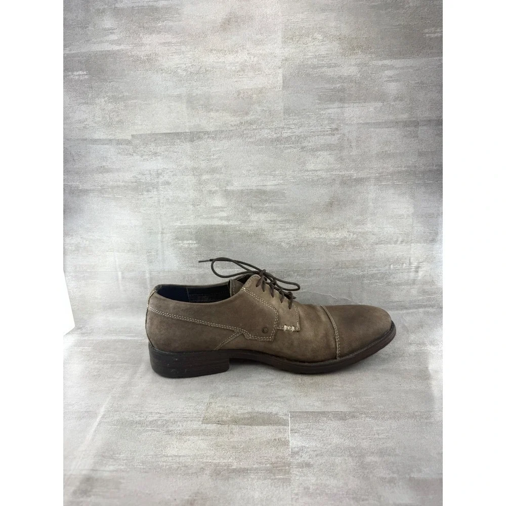 Clarks Men 66124 Brown Leather Cap Toe Derby Oxford Shoes Size 10M